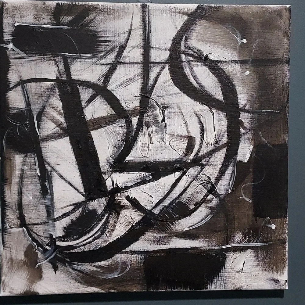 Black and White Abstract 14x14